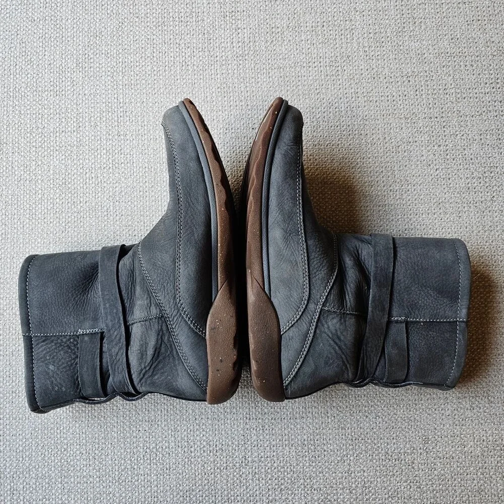 Chaco Hopi Grey Leather Felt Winter Comfy Boots Size 9